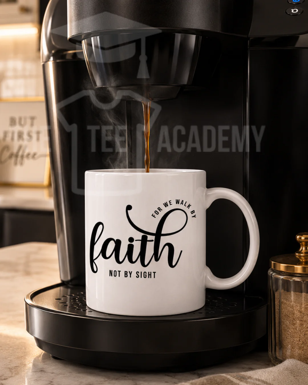 UV DTF Cup Decal- For We Walk By Faith